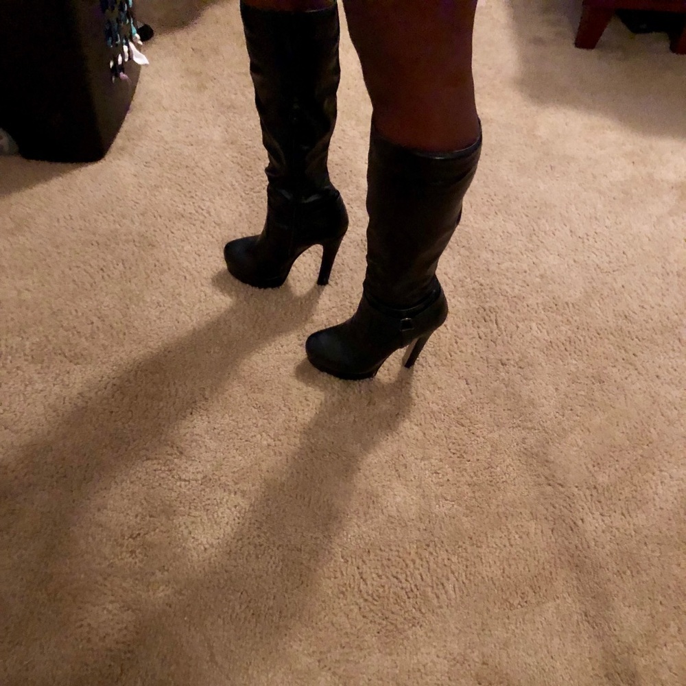 Black knee high boots